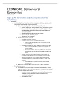 Complete lecture notes: Behavioural Economics