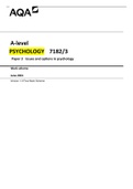 AQA A-level PSYCHOLOGY 7182/3 Paper 3 Issues and options in psychology Mark scheme June 2021