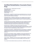 Certified Rehabilitation Counselor Exam Prep 2022&sol;2023 Answered  100&percnt; correct