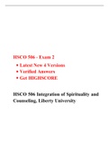 HSCO 506 - Exam 2 •	Latest New 4 Versions •	Verified Answers •	Get HIGHSCORE  HSCO 506 Integration of Spirituality and Counseling, Liberty University