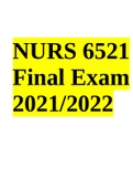 NURS 6521 Final Exam 2021/2022