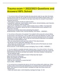 Trauma exam 1 2022&sol;2023 Questions and Answers100&percnt; Solved