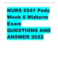 NURS 6541 Peds Week 6 Midterm Exam QUESTIONS AND ANSWER 2022