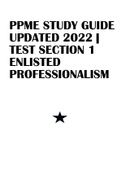 PPME STUDY GUIDE UPDATED 2022 | TEST SECTION 1 ENLISTED PROFESSIONALISM