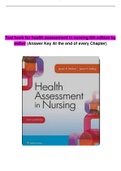 Test bank for health assessment in nursing 6th edition by weber (Answer Key at the end)