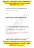 NUR 2063 &sol; NUR2063 Exam 1&colon; Essentials of Pathophysiology Exam 1 Review &lpar;Latest 2022&sol;2023&rpar; Rasmussen
