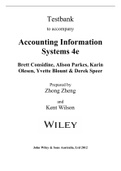 Test Bank for Accounting Information Systems Understanding Business Processes, 4th Edition