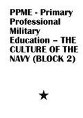 PPME - Primary Professional Military Education &ndash; THE CULTURE OF THE NAVY &lpar;BLOCK 2&rpar;