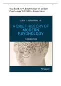 Test Bank for A Brief History of Modern Psychology 3rd Edition 