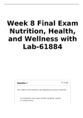 SCI 228 Week 8 Final Exam Nutrition, Health, and Wellness with Lab-61884