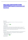 Exam (elaborations) NSG 6320 AGNP BOARD QUESTONS Pediatrics Assesment2022 100%correct