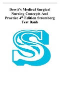 Dewit’s Medical Surgical Nursing Concepts And Practice 4th Edition Stromberg Test Bank 2024