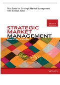 Test Bank for Strategic Market Management 10th Edition