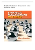 Test Bank for Strategic Management in Action 6th Edition