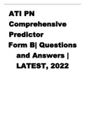 ATI PN Comprehensive Predictor Form B| Questions and Answers | LATEST, 2022