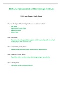 Exam 2 Study Guide - BIOS242 &sol; BIOS 242 &lpar;Latest 2022 &sol; 2023&rpar; &colon; Fundamentals of Microbiology with Lab - Chamberlain