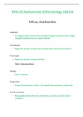 Final Exam Notes - BIOS242 &sol; BIOS 242 &lpar;Latest 2022 &sol; 2023&rpar; &colon; Fundamentals of Microbiology with Lab - Chamberlain