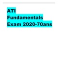ATI Fundamentals Exam 2020