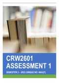 CRW2601 Assignment 1 Semester 2 2022