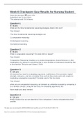Week 6 Checkpoint Quiz Results for Nursing Student