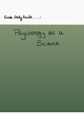 Psychology as a Science 