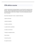 CPA ethics course Questions And Answers 2022&sol;2023