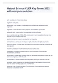 Natural Science CLEP Key Terms 2022 with complete solution