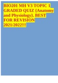 BIO201 MH V3 TOPIC 1 GRADED QUIZ {Anatomy and Physiology}. BEST FOR REVISION 2021/2022!!!
