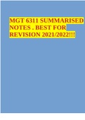 MGT 6311 SUMMARISED NOTES . BEST FOR REVISION 2021/2022!!!