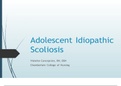 [Solved] NR 602 Adolescent Idiopathic Scoliosis: Presentation | Complete Solution