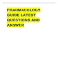 PHARMACOLOGY GUIDE LATEST QUESTIONS AND ANSWER
