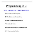 Class notes Introduction To Programming (CS107) 