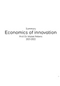 Economics of innovation and intellectual property SV: prof Dr Maikel Pellens (13/20 eerste zit)
