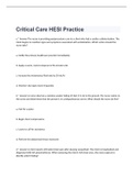 Critical Care HESI Practice Questions And Answers 2022&sol;2023