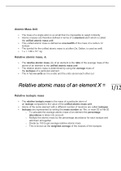 Summary  Unit 1 - Atoms, molecules and stoichiometry