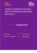 Case Financial statement for public limited companies 