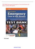 TEST BANK Nursing 138 Emergency Care in the Streets (by Nancy Caroline) 8th edition ,100% CORRECT