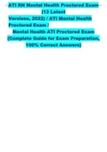 ATI RN Mental Health Proctored Exam (13 Latest Versions, 2022) / ATI Mental Health Proctored Exam / Mental Health ATI Proctored Exam (Complete Guide for Exam Preparation, 100% Correct Answers)