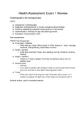 Health Assessment Exam 1 Review