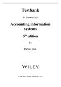 Test Bank for Accounting Information Systems, 5th Edition, Alison Parkes, Brett Considine, Karin Olesen, Yvette Blount