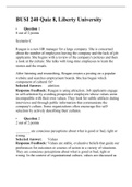 BUSI 240 QUIZ 8 (Version 2): Liberty University, Organizational Behavior/ BUSI 240 QUIZ 8