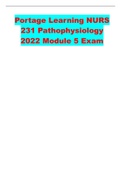 Portage Learning NURS 231 Pathophysiology 2022 Module 5 Exam