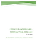 Samenvatting Fiscaliteit Ondernemen 2020-2021