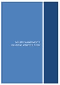 MRL3702 ASSIGNMENT 1 SOLUTIONS SEMESTER 2 2022