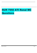NUR 7950 ATI Renal MC Questions 