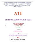 HESI GERONTOLOGY FINAL EXAM 2021 (VERSION 3) / GERONTOLOGY HESI FINAL EXAM (VERSION 3) (100% CORRECT) | VERIFIED AND RATED 100%: COMPLETE GUIDE
