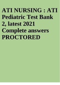 ATI NURSING : ATI Pediatric Test Bank 2, latest 2021
