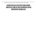 Test Bank for Essentials of Psychiatric Mental Health Nursing 8th Edition Morgan
