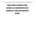 Pediatric Nursing the Critical Components of Nursing Care 2nd Edition Rudd