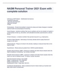 NASM Personal Trainer 2021 Exam with complete solution